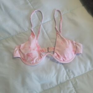 Elegant Pink Marble Women's Bikini Top